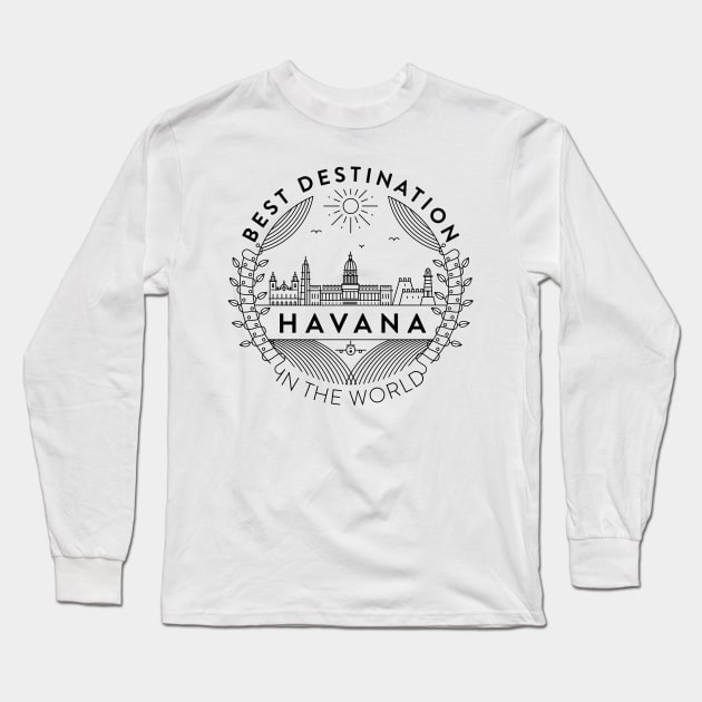 Havana Minimal Badge Design Long Sleeve T-Shirt by kursatunsal